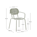Brai Patio Dining Chair with Arms | Sage