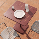 Brai Square Patio Dining Table | Burgundy