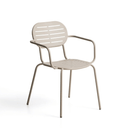 Brai Stackable Patio Chair with Arms | Taupe
