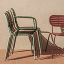 Brai Stackable Patio Chair with Arms | Taupe