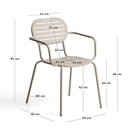 Brai Stackable Patio Chair with Arms | Taupe