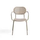 Brai Stackable Patio Chair with Arms | Taupe