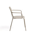 Brai Stackable Patio Chair with Arms | Taupe