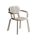 Brai Stackable Patio Chair with Arms | Taupe