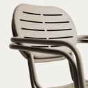Brai Stackable Patio Chair with Arms | Taupe