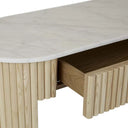 Benjamin Ripple Grand Marble Console Table | Natural Ash