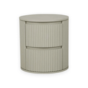 Benjamin Ripple Round Bedside Table | Putty