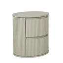 Benjamin Ripple Round Bedside Table | Putty