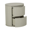 Benjamin Ripple Round Bedside Table | Putty