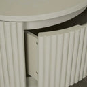 Benjamin Ripple Round Bedside Table | Putty