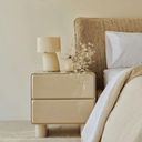 Bram Bedside Table | Beige Gloss