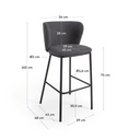 Carly Bar Height Barstool | Charcoal