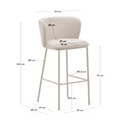 Carly Bar Height Barstool | Oatmeal