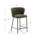 Carly Bench Barstool | Green Boucle