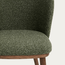 Carly Timber Leg Bench Barstool | Green / Walnut Brown