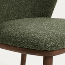 Carly Timber Leg Bench Barstool | Green / Walnut Brown