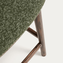 Carly Timber Leg Bench Barstool | Green / Walnut Brown