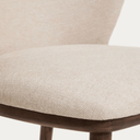 Carly Timber Leg Bench Barstool | Ivory / Walnut Brown