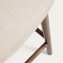 Carly Timber Leg Bench Barstool | Ivory / Walnut Brown