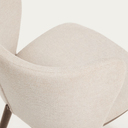Carly Timber Leg Bench Barstool | Ivory / Walnut Brown