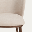 Carly Timber Leg Bench Barstool | Ivory / Walnut Brown