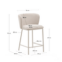 Carly Bench Barstool | Oatmeal