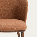 Carly Timber Leg Bench Barstool | Terracotta / Walnut Brown