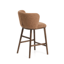 Carly Timber Leg Bench Barstool | Terracotta / Walnut Brown
