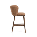 Carly Timber Leg Bench Barstool | Terracotta / Walnut Brown