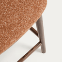Carly Timber Leg Bench Barstool | Terracotta / Walnut Brown