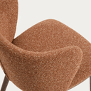 Carly Timber Leg Bench Barstool | Terracotta / Walnut Brown