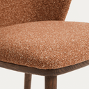 Carly Timber Leg Bench Barstool | Terracotta / Walnut Brown