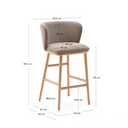 Carly Timber Leg Bench Barstool | Cappuccino