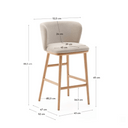 Carly Timber Leg Bench Barstool | Oatmeal