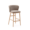 Carly Timber Leg Bench Barstool | Cappuccino