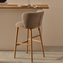 Carly Timber Leg Bench Barstool | Cappuccino