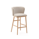 Carly Timber Leg Bench Barstool | Oatmeal