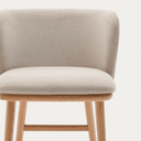 Carly Timber Leg Bench Barstool | Oatmeal