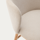 Carly Timber Leg Bench Barstool | Oatmeal