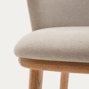 Carly Timber Leg Bench Barstool | Oatmeal