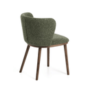 Carly Timber Leg Dining Chair | Green / Walnut Brown