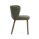 Carly Timber Leg Dining Chair | Green / Walnut Brown