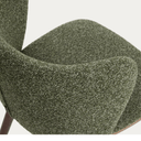 Carly Timber Leg Dining Chair | Green / Walnut Brown