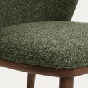 Carly Timber Leg Dining Chair | Green / Walnut Brown