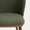 Carly Timber Leg Dining Chair | Green / Walnut Brown
