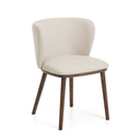 Carly Timber Leg Dining Chair | Ivory / Walnut Brown