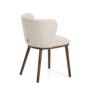 Carly Timber Leg Dining Chair | Ivory / Walnut Brown
