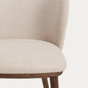 Carly Timber Leg Dining Chair | Ivory / Walnut Brown