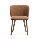 Carly Timber Leg Dining Chair | Terracotta / Walnut Brown