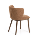 Carly Timber Leg Dining Chair | Terracotta / Walnut Brown